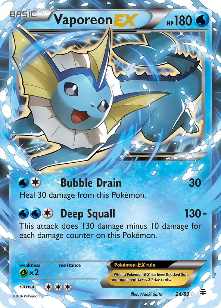 Vaporeon EX (24/83) [XY: Generations] | Gamers Paradise