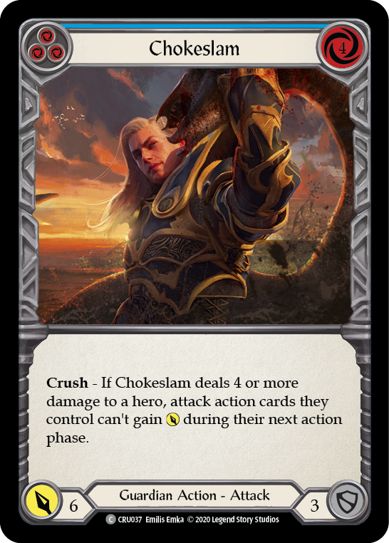 Chokeslam (Blue) [CRU037] 1st Edition Rainbow Foil | Gamers Paradise