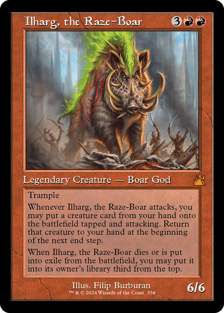 Ilharg, the Raze-Boar (Retro Frame) [Ravnica Remastered] | Gamers Paradise