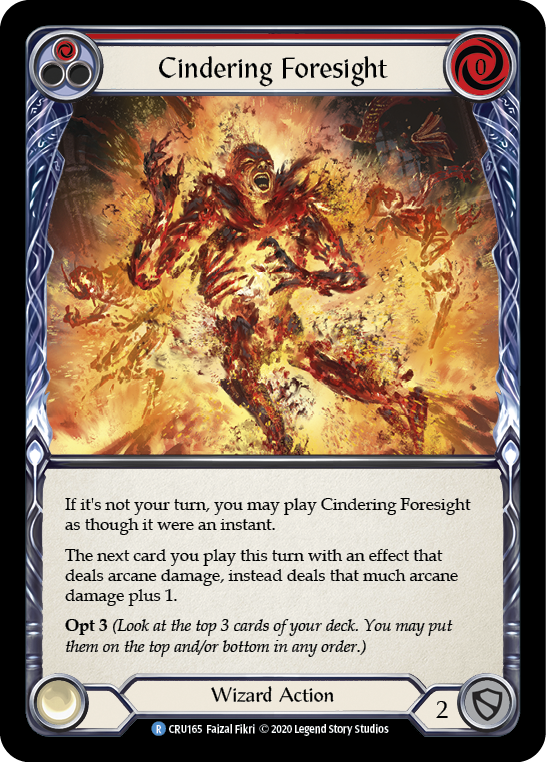 Cindering Foresight (Red) [CRU165] 1st Edition Rainbow Foil | Gamers Paradise