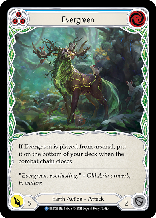 Evergreen (Blue) [ELE121] (Tales of Aria)  1st Edition Rainbow Foil | Gamers Paradise