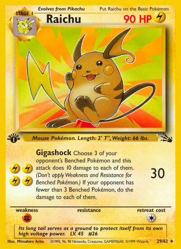 Raichu (29/62) [Fossil 1st Edition] | Gamers Paradise