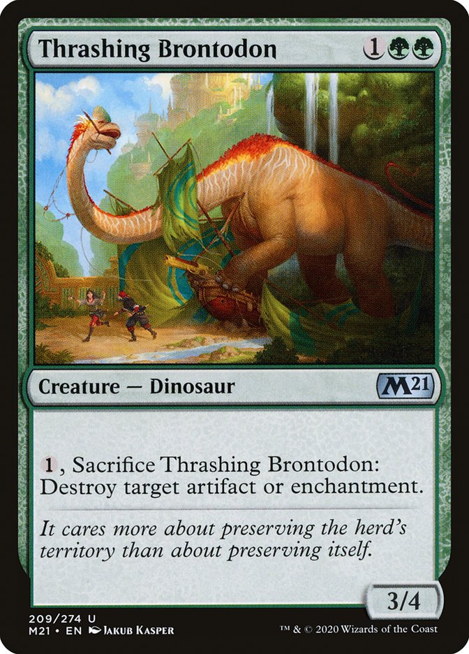 Thrashing Brontodon [Core Set 2021] | Gamers Paradise