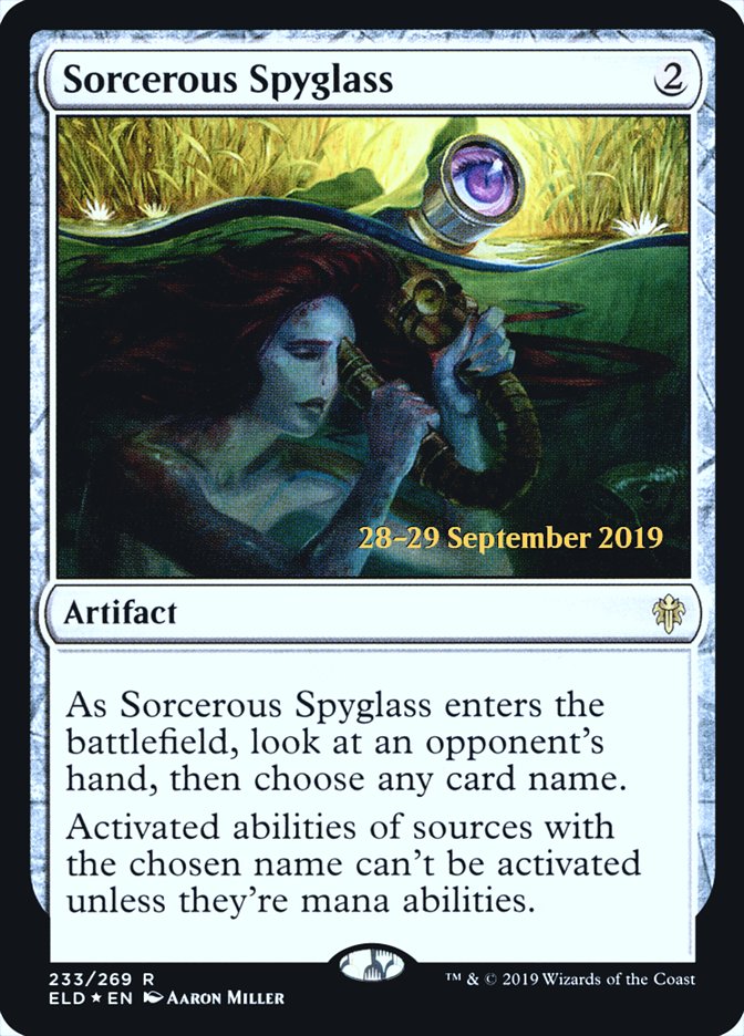 Sorcerous Spyglass [Throne of Eldraine Prerelease Promos] | Gamers Paradise