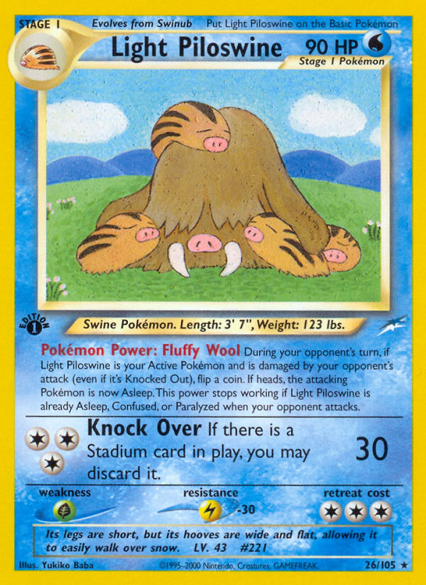 Light Piloswine (26/105) [Neo Destiny 1st Edition] | Gamers Paradise