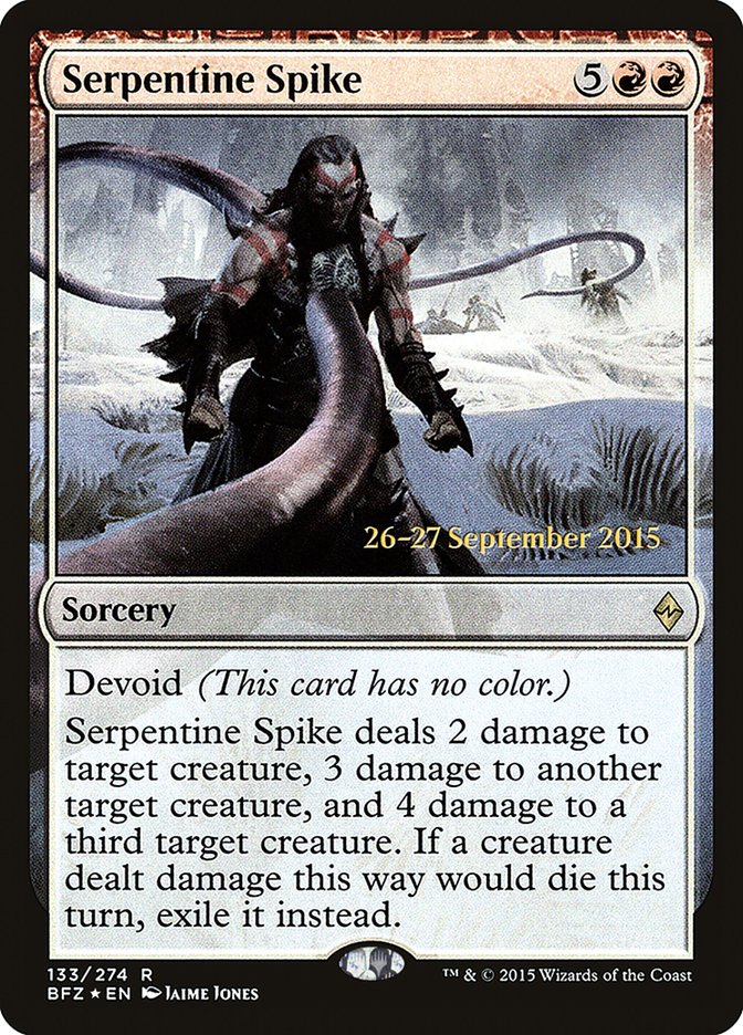 Serpentine Spike [Battle for Zendikar Prerelease Promos] | Gamers Paradise