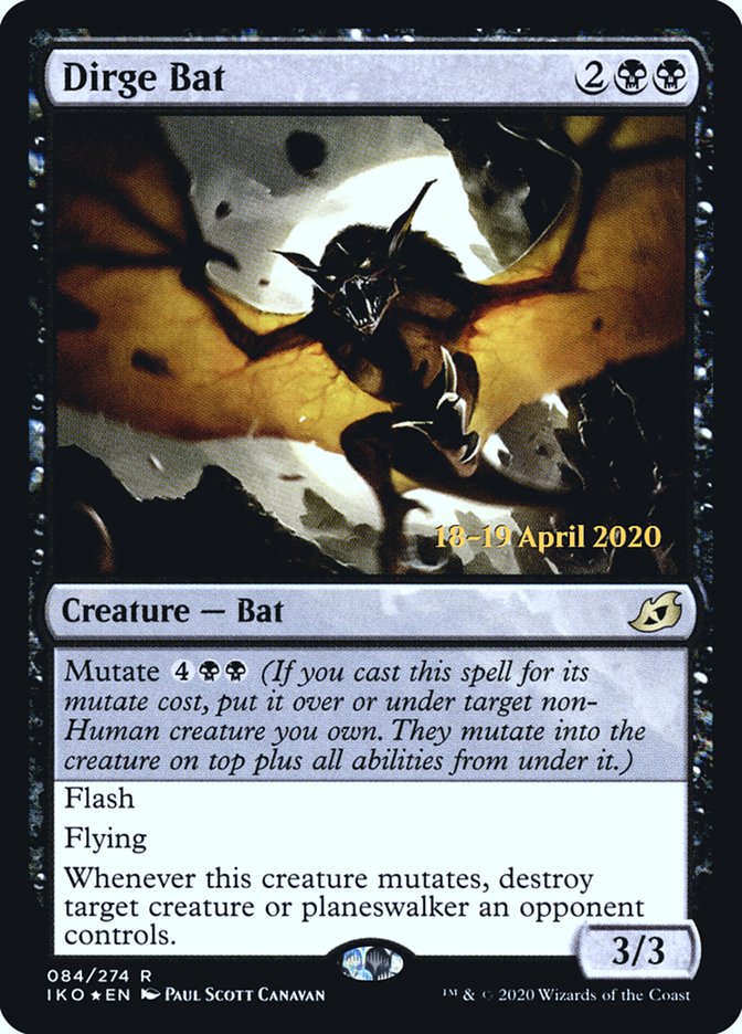 Dirge Bat [Ikoria: Lair of Behemoths Prerelease Promos] | Gamers Paradise