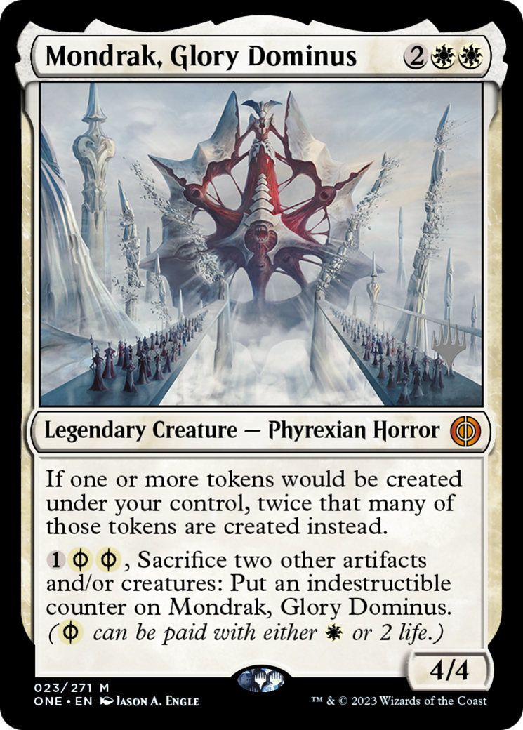 Mondrak, Glory Dominus (Promo Pack) [Phyrexia: All Will Be One Promos] | Gamers Paradise