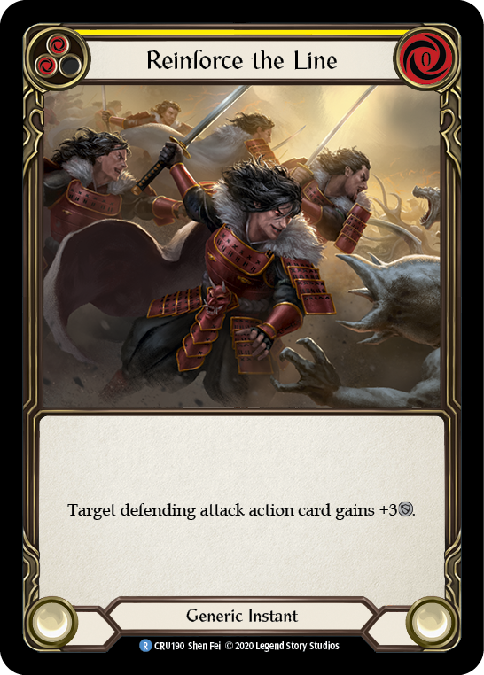 Reinforce the Line (Yellow) [CRU190] 1st Edition Rainbow Foil | Gamers Paradise