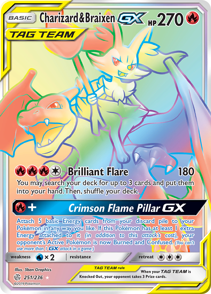 Charizard & Braixen GX (251/236) [Sun & Moon: Cosmic Eclipse] | Gamers Paradise