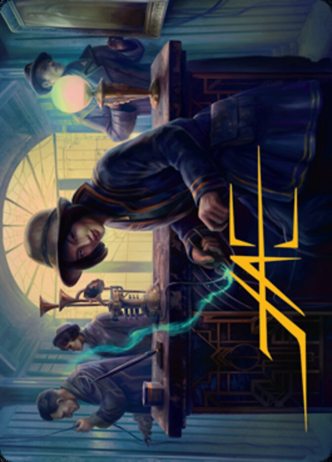 Wiretapping Art Card (Gold-Stamped Signature) [Streets of New Capenna Art Series] | Gamers Paradise