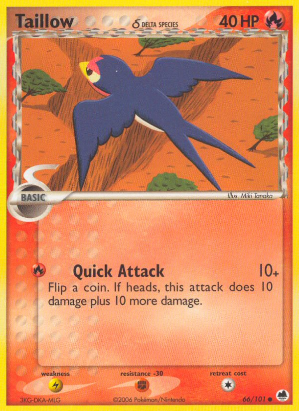 Taillow (66/101) (Delta Species) [EX: Dragon Frontiers] | Gamers Paradise