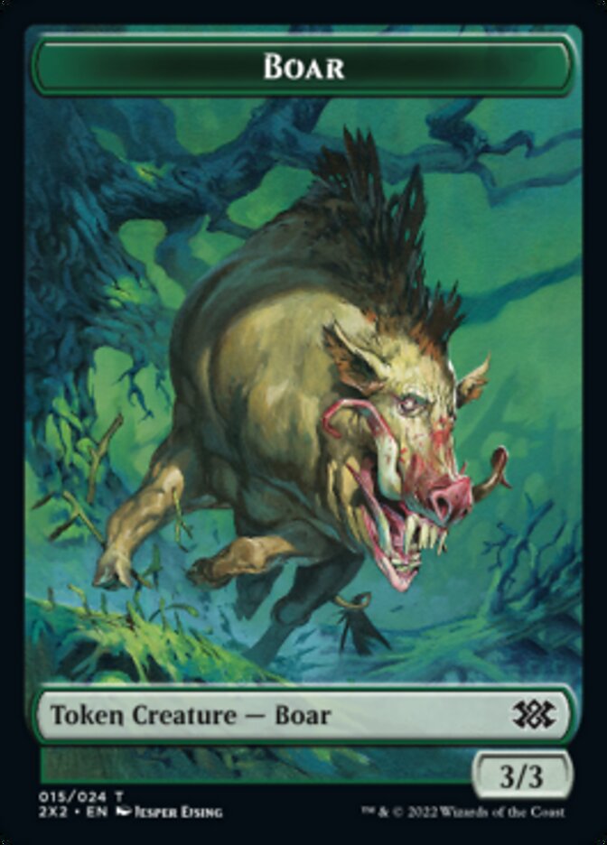 Boar // Aven Initiate Double-Sided Token [Double Masters 2022 Tokens] | Gamers Paradise