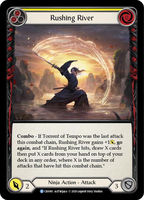 Rushing River (Yellow) [CRU061] 1st Edition Rainbow Foil | Gamers Paradise