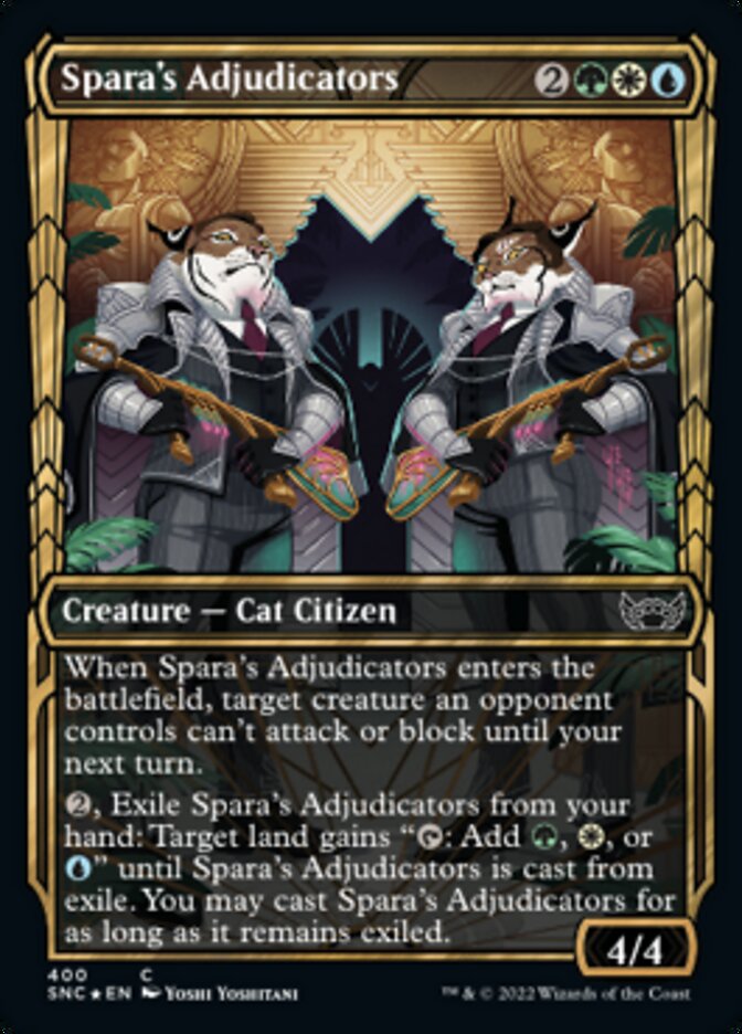 Spara's Adjudicators (Showcase Golden Age Gilded Foil) [Streets of New Capenna] | Gamers Paradise