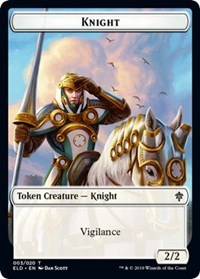 Knight // Food (16) Double-Sided Token [Throne of Eldraine Tokens] | Gamers Paradise