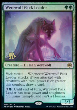 Werewolf Pack Leader [Dungeons & Dragons: Adventures in the Forgotten Realms Prerelease Promos] | Gamers Paradise