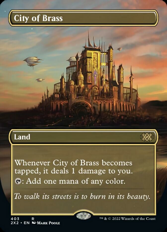 City of Brass (Borderless Alternate Art) [Double Masters 2022] | Gamers Paradise