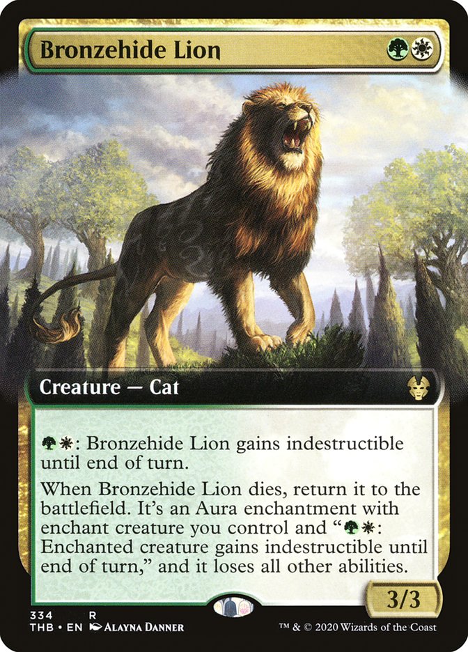 Bronzehide Lion (Extended Art) [Theros Beyond Death] | Gamers Paradise