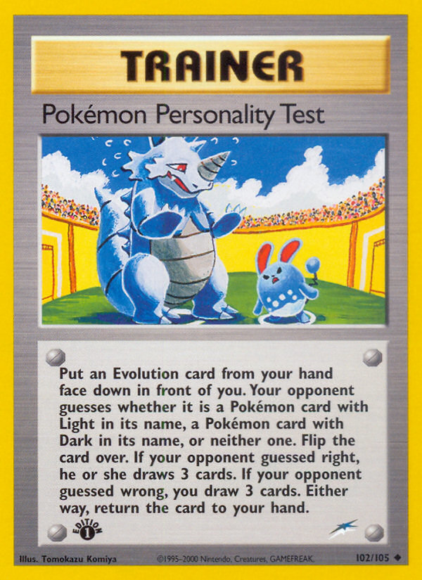 Pokemon Personality Test (102/105) [Neo Destiny 1st Edition] | Gamers Paradise