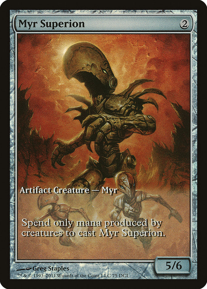 Myr Superion (Game Day) (Extended Art) [New Phyrexia Promos] | Gamers Paradise