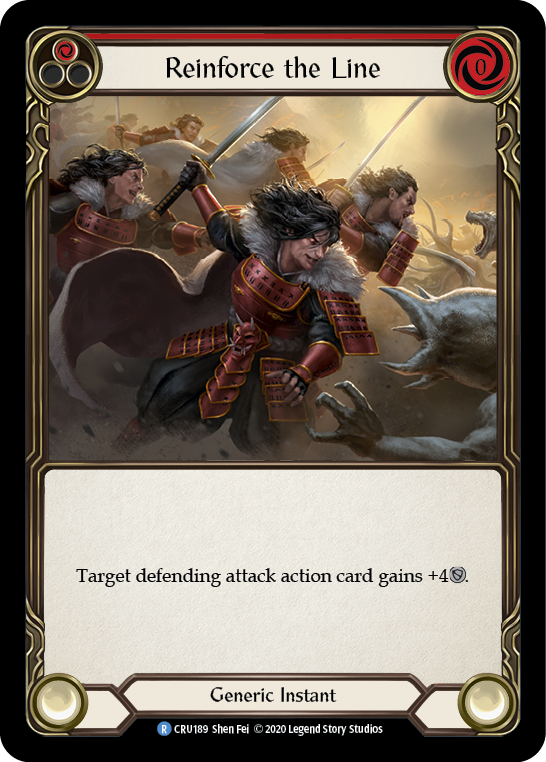 Reinforce the Line (Red) [CRU189] 1st Edition Rainbow Foil | Gamers Paradise