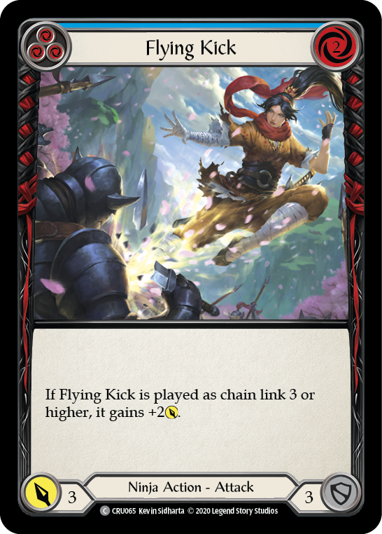 Flying Kick (Blue) [CRU065] 1st Edition Rainbow Foil | Gamers Paradise