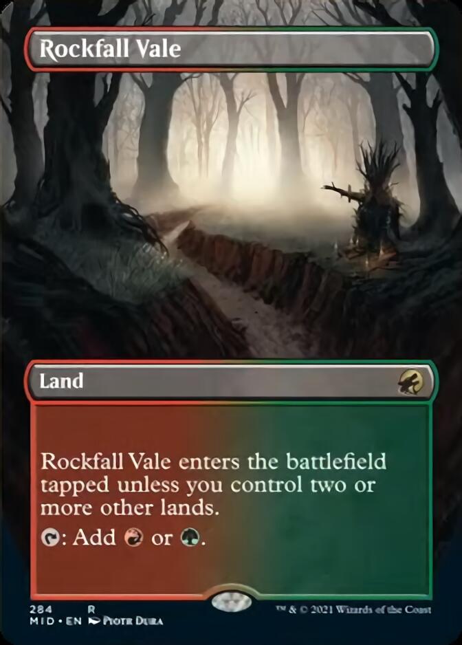Rockfall Vale (Borderless Alternate Art) [Innistrad: Midnight Hunt] | Gamers Paradise