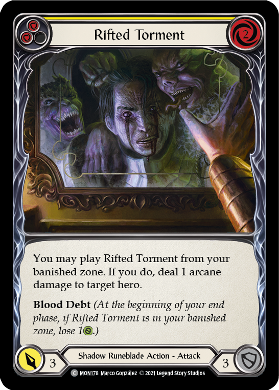 Rifted Torment (Yellow) [MON178-RF] 1st Edition Rainbow Foil | Gamers Paradise