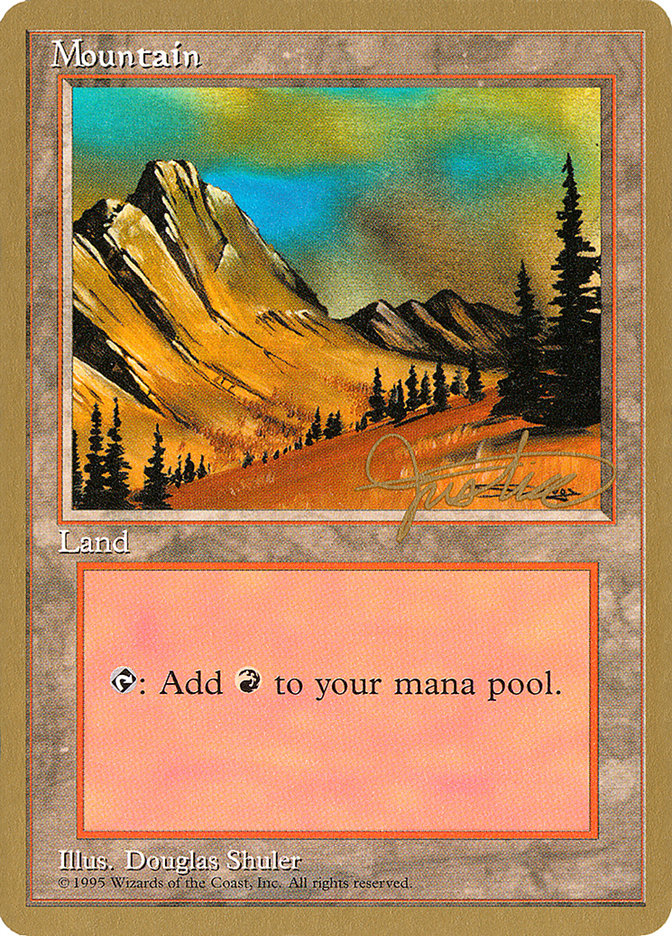 Mountain (mj375) (Mark Justice) [Pro Tour Collector Set] | Gamers Paradise