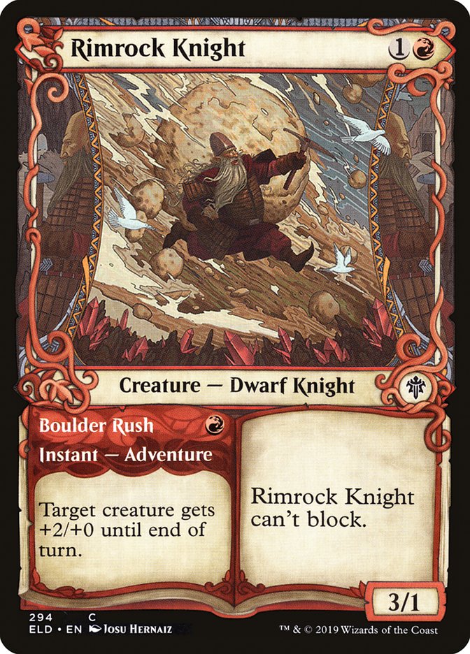 Rimrock Knight // Boulder Rush (Showcase) [Throne of Eldraine] | Gamers Paradise