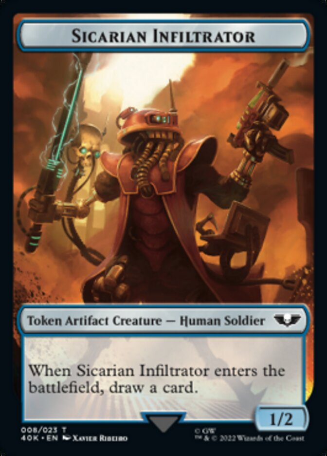 Soldier (003) // Sicarian Infiltrator Double-Sided Token (Surge Foil) [Universes Beyond: Warhammer 40,000 Tokens] | Gamers Paradise