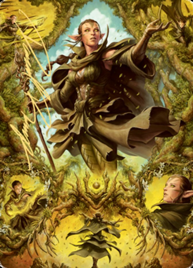 Nissa of Shadowed Boughs 2 Art Card (Gold-Stamped Signature) [Zendikar Rising Art Series] | Gamers Paradise