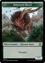Dinosaur Beast // Dinosaur Double-Sided Token [The Lost Caverns of Ixalan Commander Tokens] | Gamers Paradise