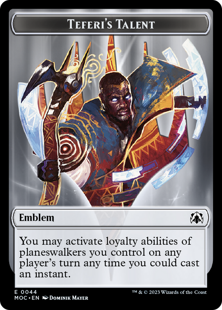Teferi's Talent Emblem [March of the Machine Commander Tokens] | Gamers Paradise