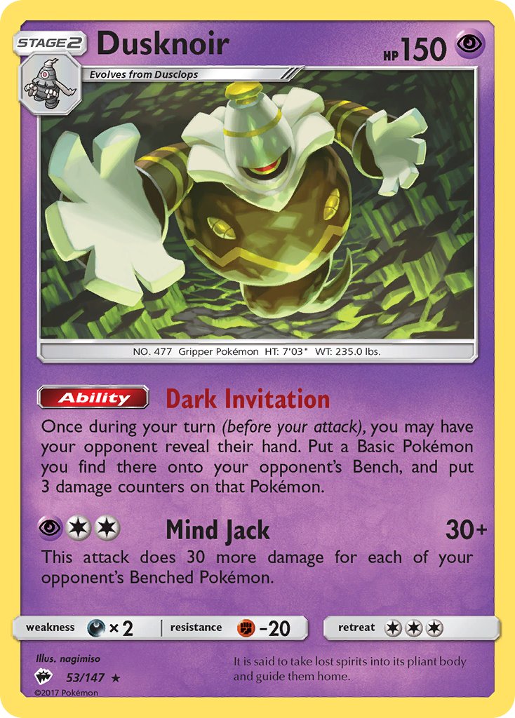 Dusknoir (53/147) (Theme Deck Exclusive) [Sun & Moon: Burning Shadows] | Gamers Paradise