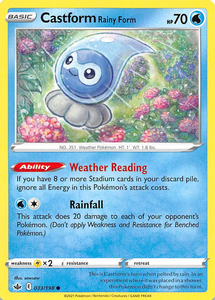 Castform Rainy Form (033/198) [Sword & Shield: Chilling Reign] | Gamers Paradise