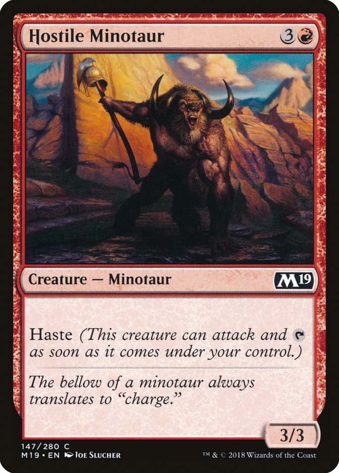 Hostile Minotaur [Core Set 2019] | Gamers Paradise