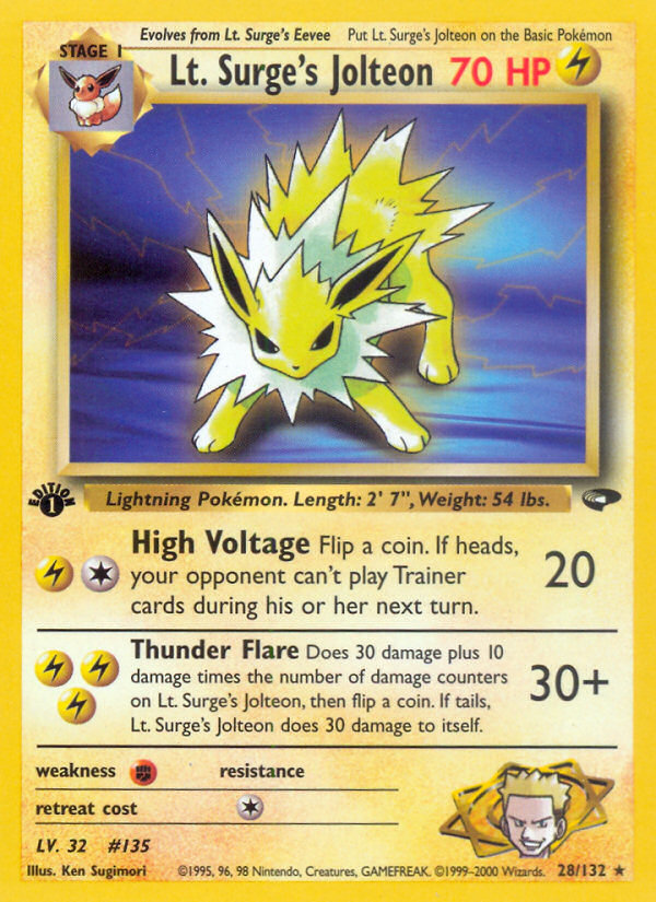 Lt. Surge's Jolteon (28/132) [Gym Challenge 1st Edition] | Gamers Paradise