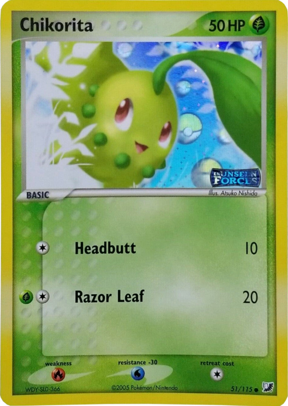Chikorita (51/115) (Stamped) [EX: Unseen Forces] | Gamers Paradise