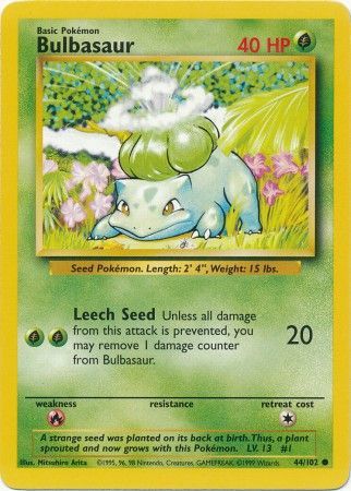 Bulbasaur (44/102) [Base Set Unlimited] | Gamers Paradise