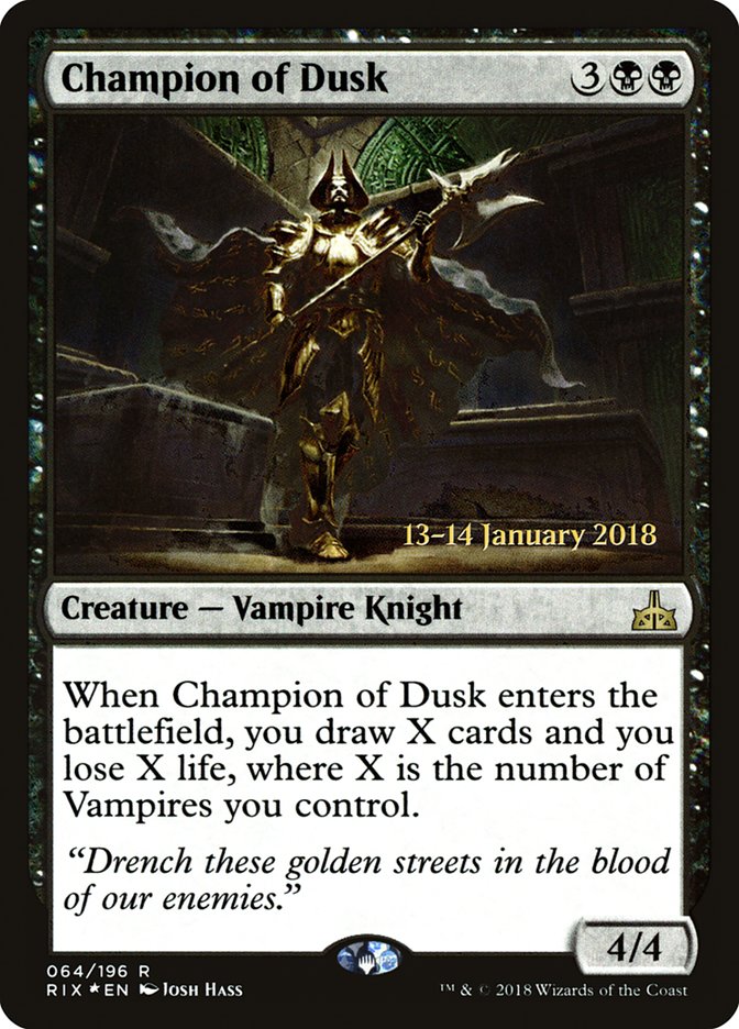 Champion of Dusk [Rivals of Ixalan Prerelease Promos] | Gamers Paradise