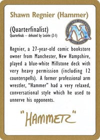 1996 Shawn "Hammer" Regnier Biography Card [World Championship Decks] | Gamers Paradise