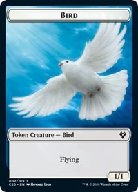 Bird // Dinosaur Cat Double-Sided Token [Commander 2020 Tokens] | Gamers Paradise