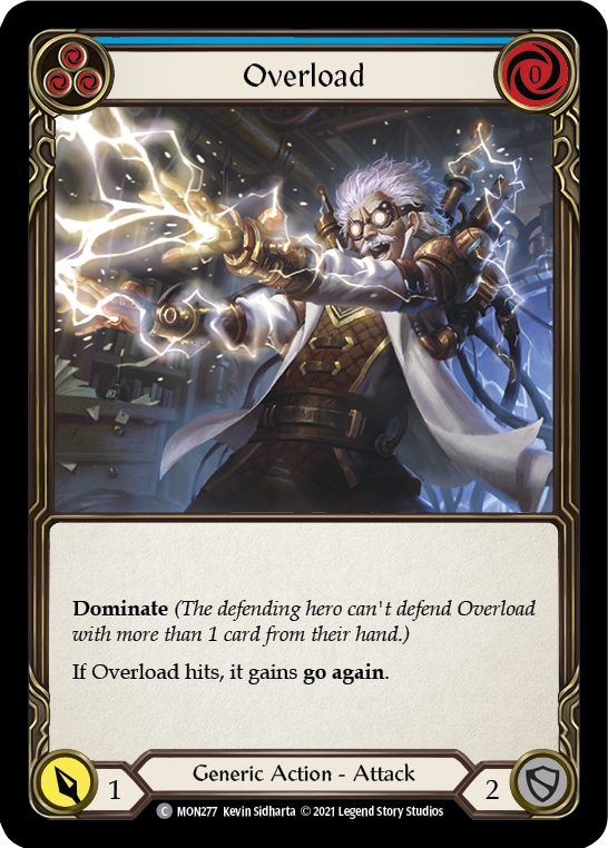 Overload (Blue) [MON277-RF] 1st Edition Rainbow Foil | Gamers Paradise