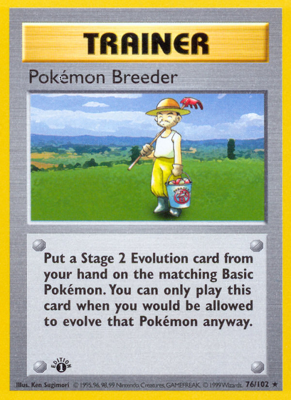 Pokemon Breeder (76/102) (Shadowless) [Base Set 1st Edition] | Gamers Paradise