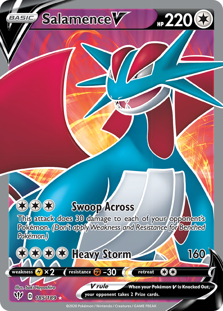 Salamence V (185/189) [Sword & Shield: Darkness Ablaze] | Gamers Paradise