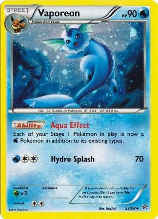 Vaporeon (22/98) (Cosmos Holo) [XY: Ancient Origins] | Gamers Paradise