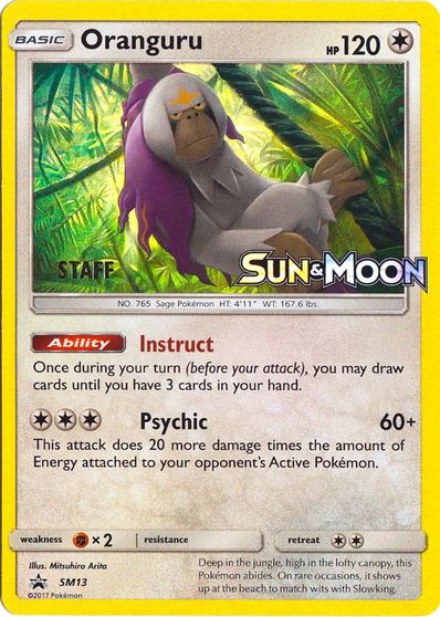 Oranguru (SM13) (Staff Prerelease Promo) [Sun & Moon: Black Star Promos] | Gamers Paradise