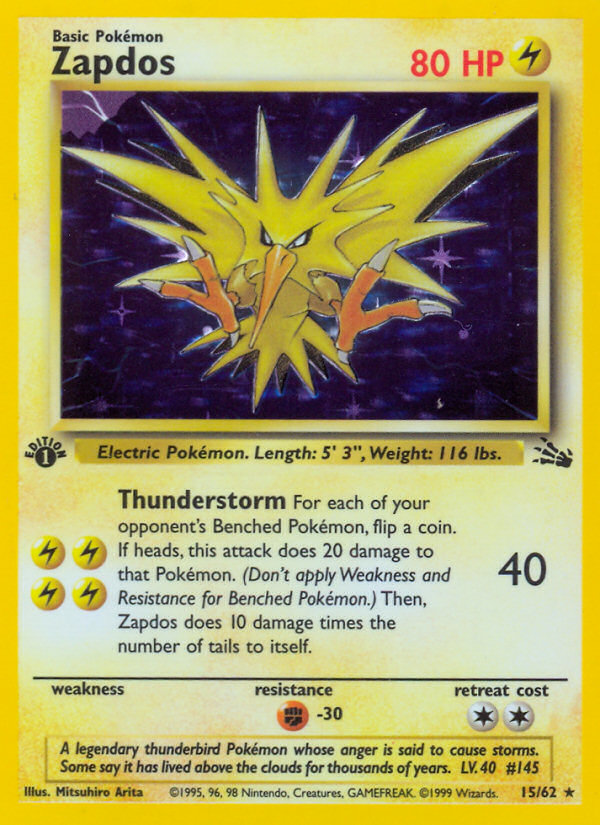 Zapdos (15/62) [Fossil 1st Edition] | Gamers Paradise
